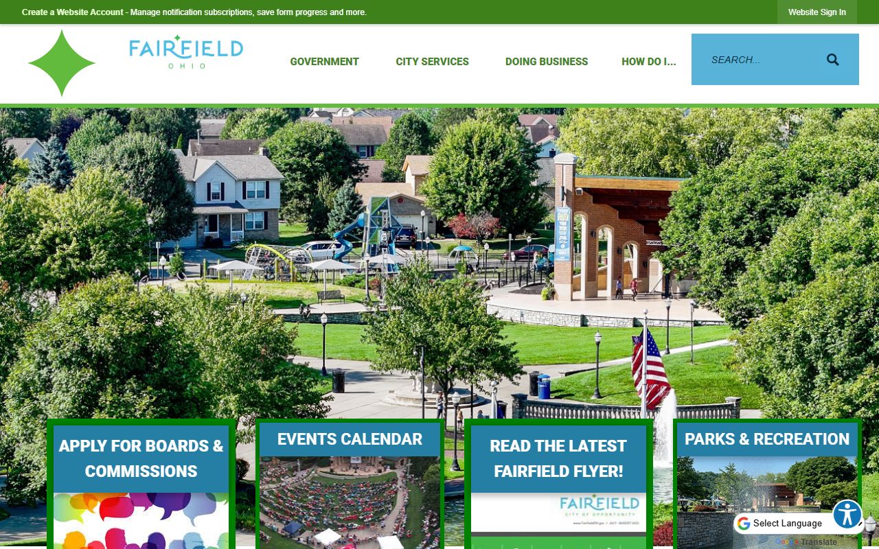 Fairfield city government website