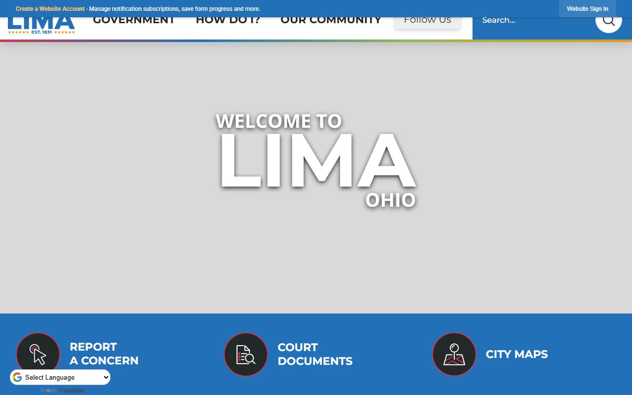 Lima city government website
