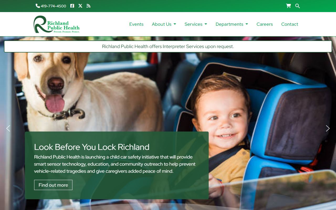 Richland Public Health website