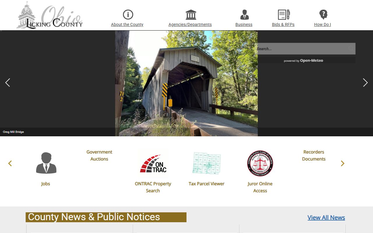 Licking County government website for Newark probate court records