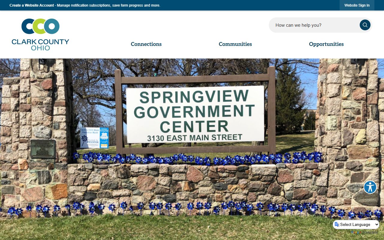 Clark County government website for Springfield probate court records