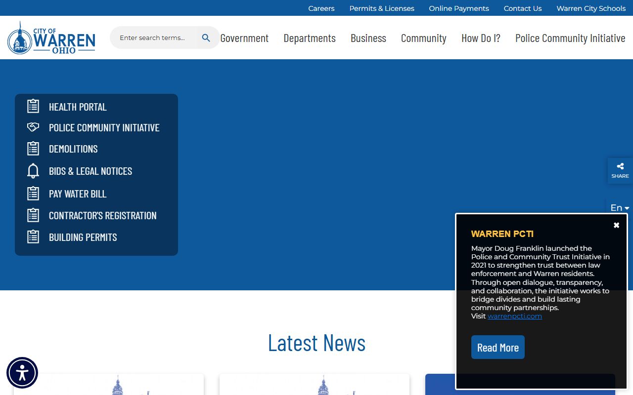 Warren city government website