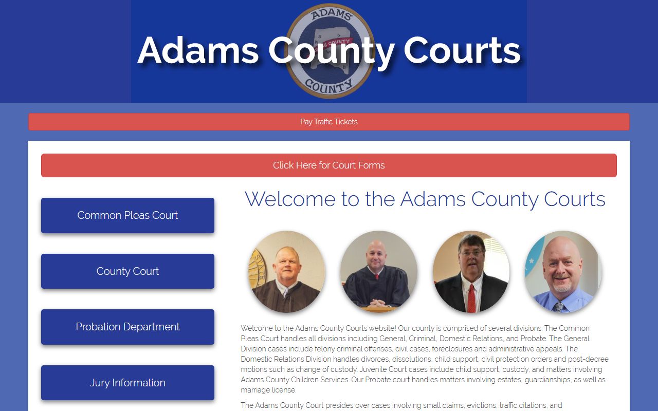 Adams County Clerk of Courts probate court records