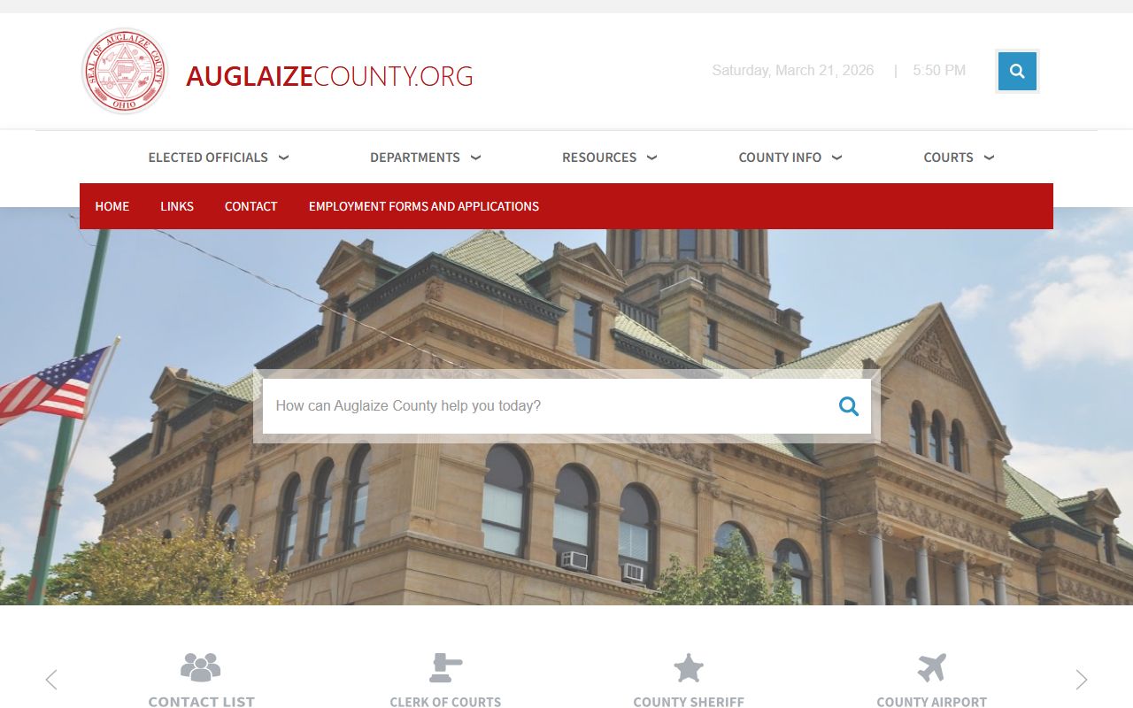 Auglaize County Health Department for vital records related to probate court records