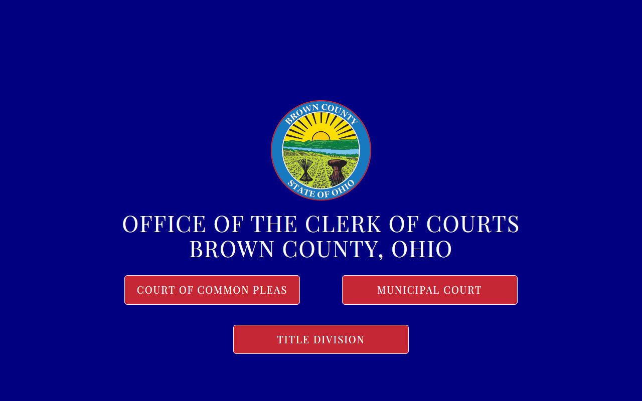 Brown County Clerk of Courts record search for probate court records