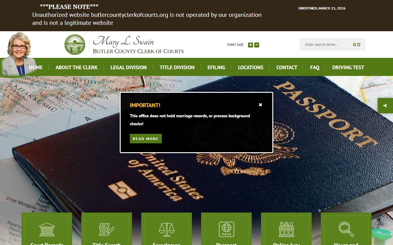 Butler County Clerk of Courts for probate court records