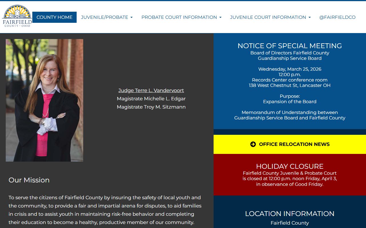 Fairfield County Probate Court official website