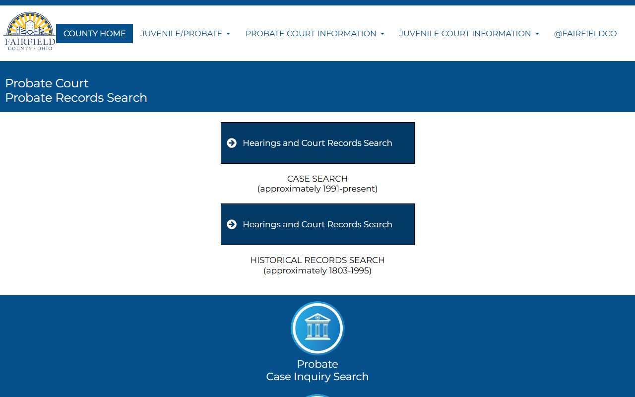 Fairfield County probate records search form