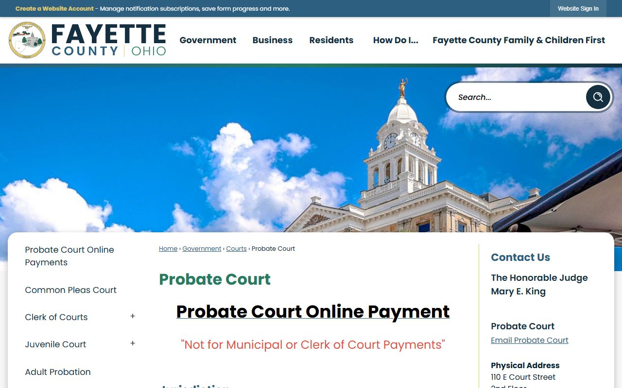 Fayette County Probate Court official page