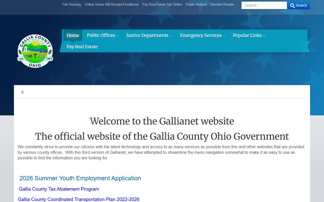 Gallia County Government main website