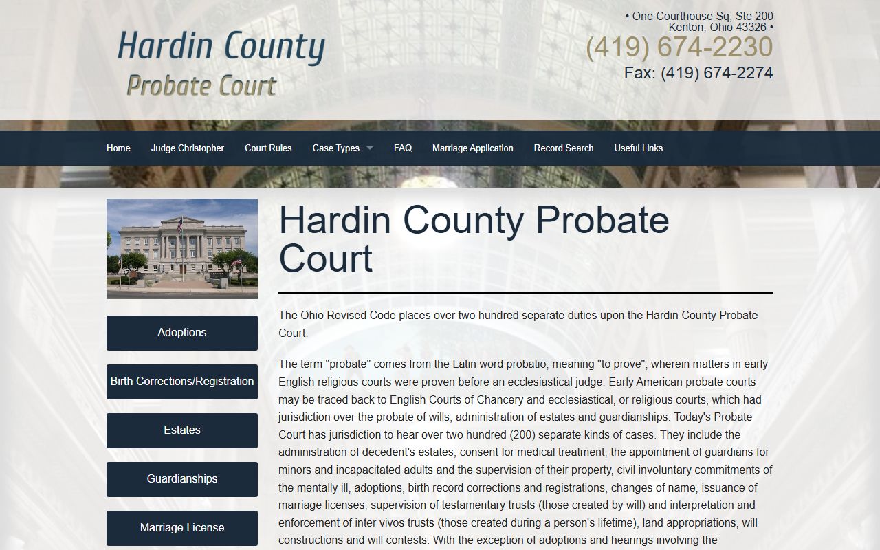 Hardin County Probate Court official website