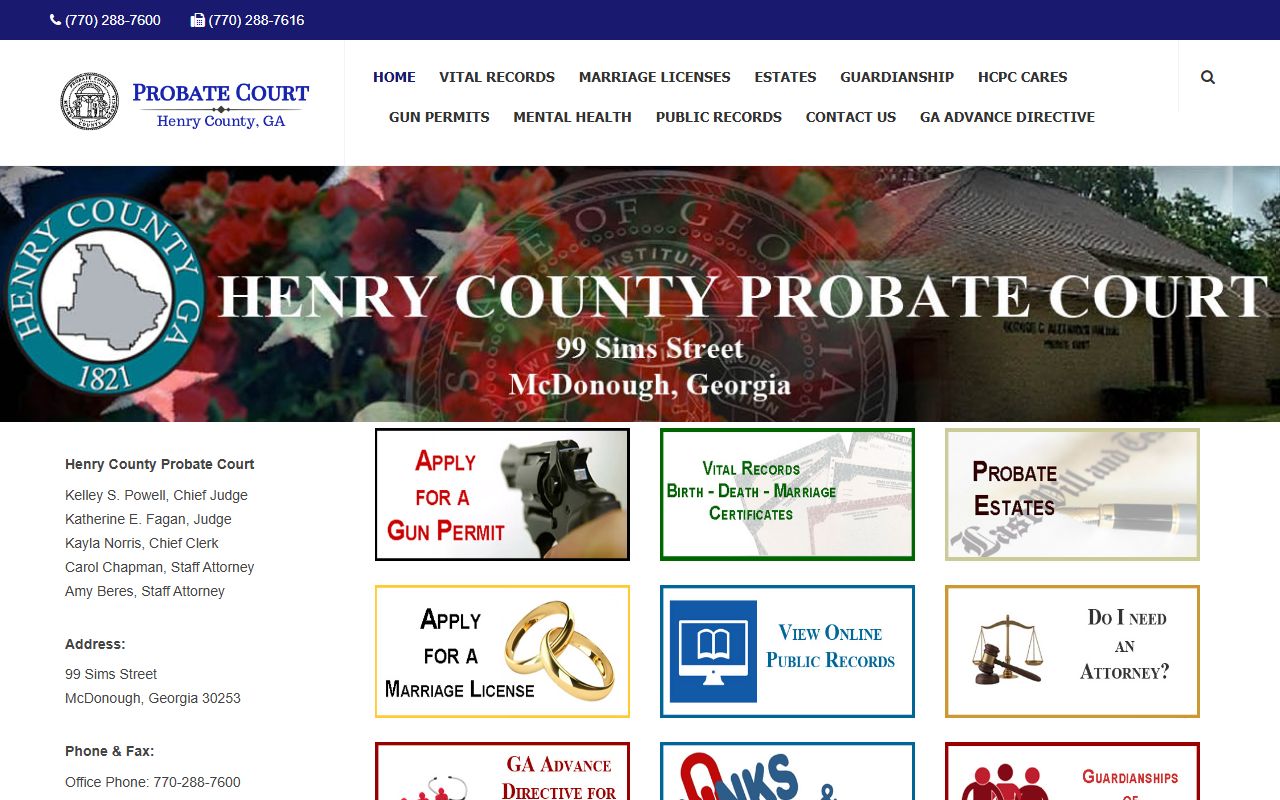 Henry County Probate Court official website