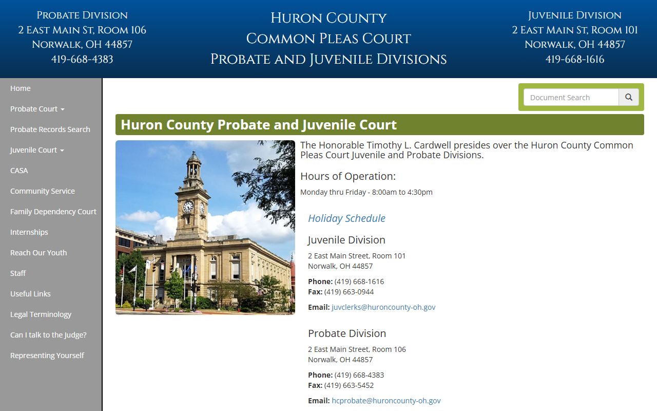 Holmes County Probate Juvenile Court website