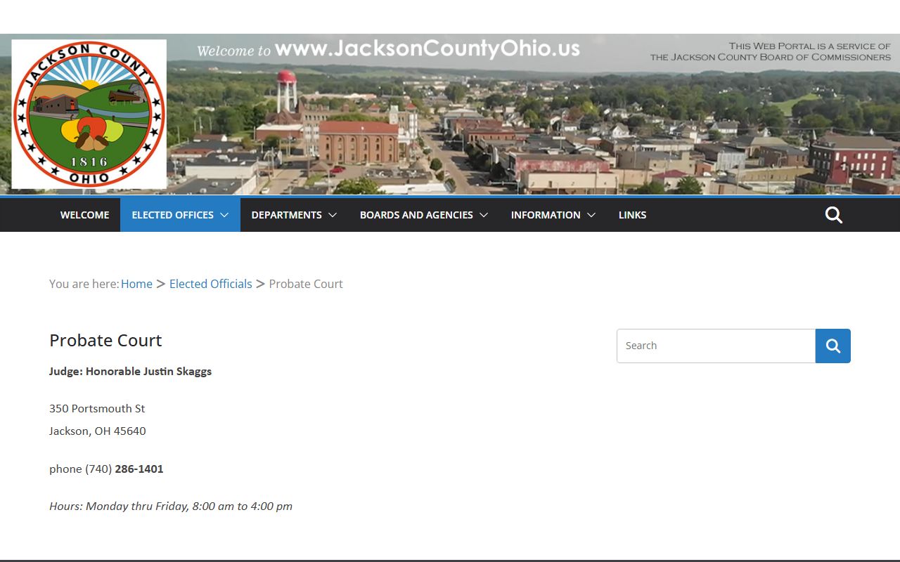Jackson County Probate Court page