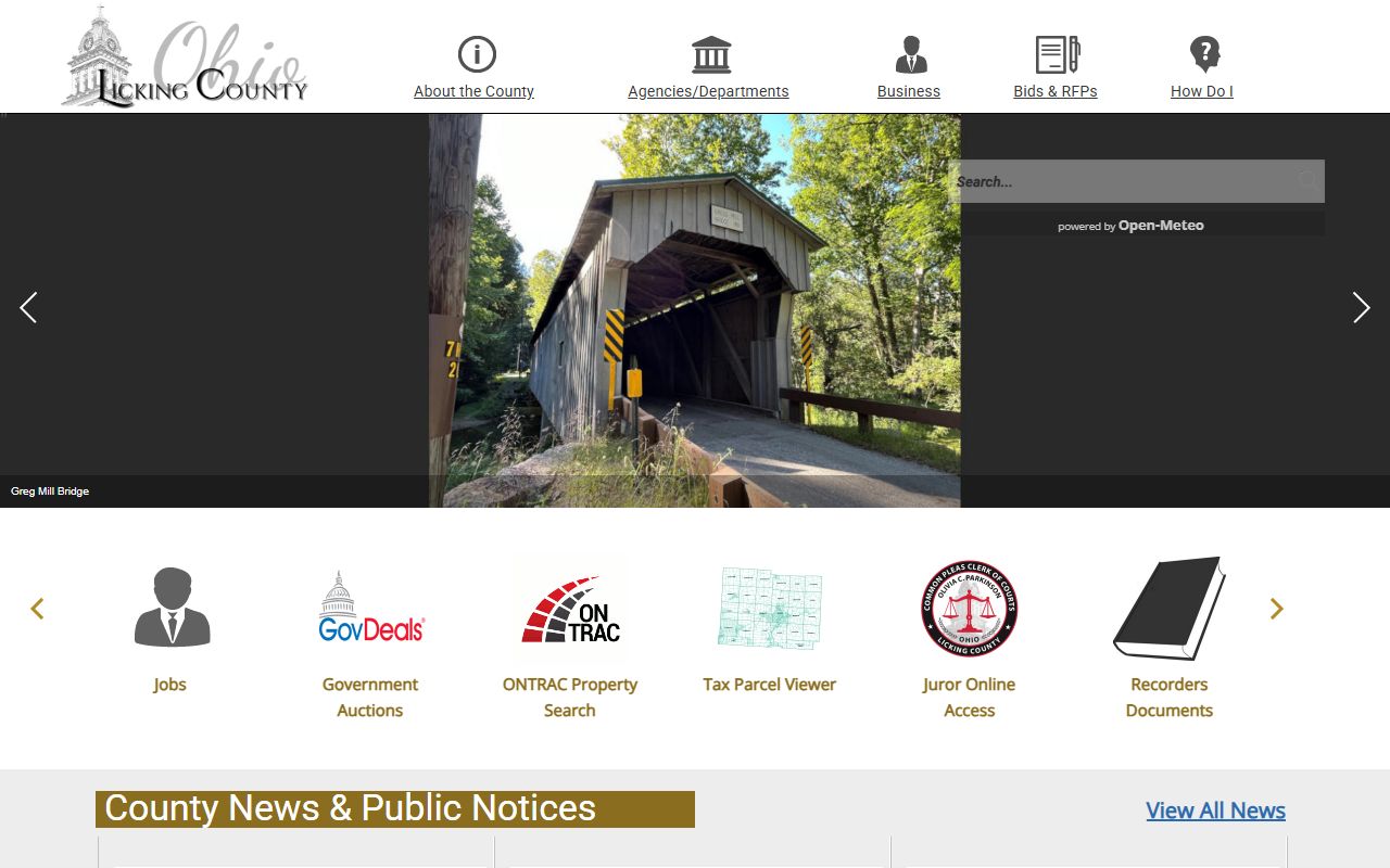 Licking County Government website for probate court records access