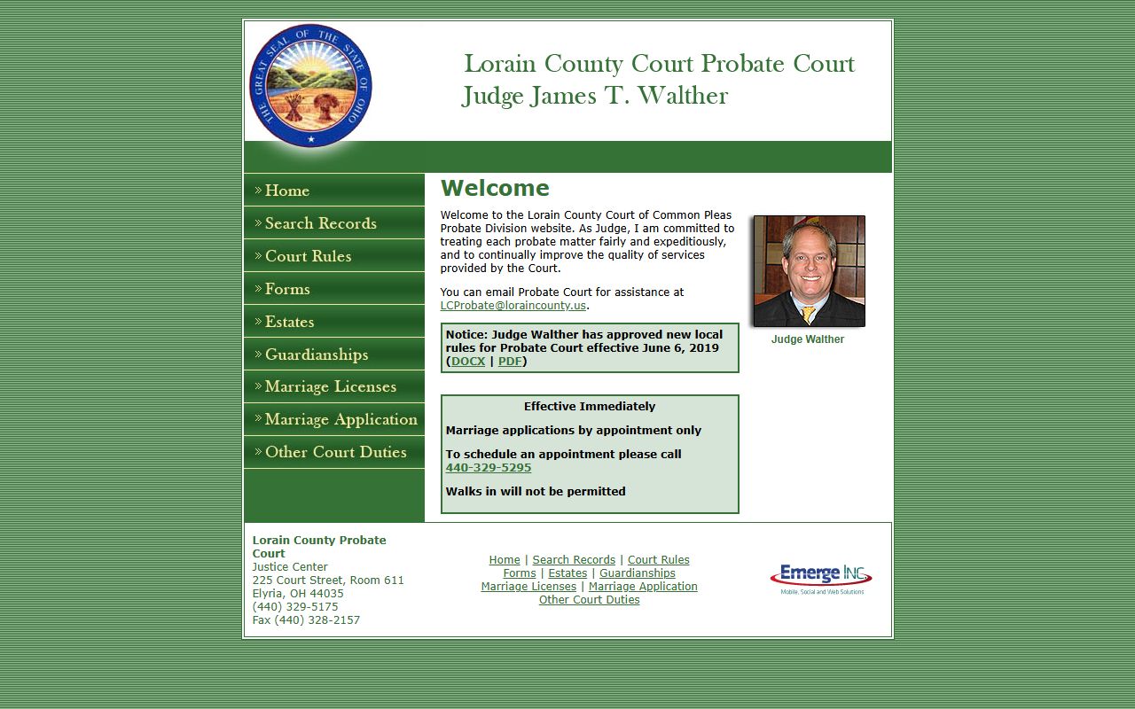 Lorain County Probate Court rules and forms for filing