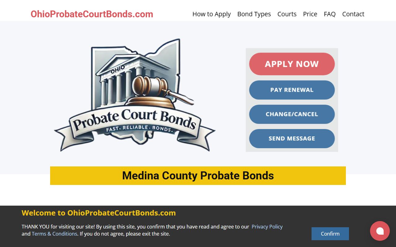 Medina County Probate and Juvenile Court website for court records