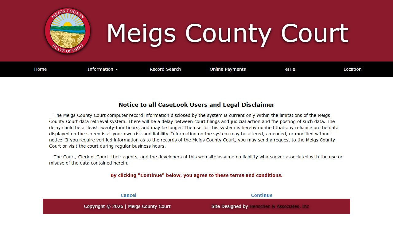 Meigs County court record search tool for probate court records