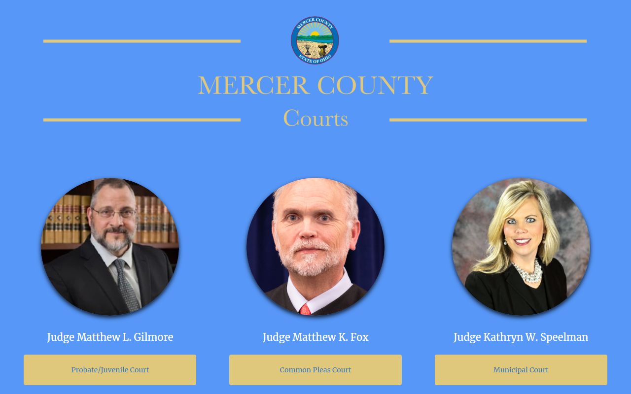Mercer County Probate Juvenile Court website for probate court records