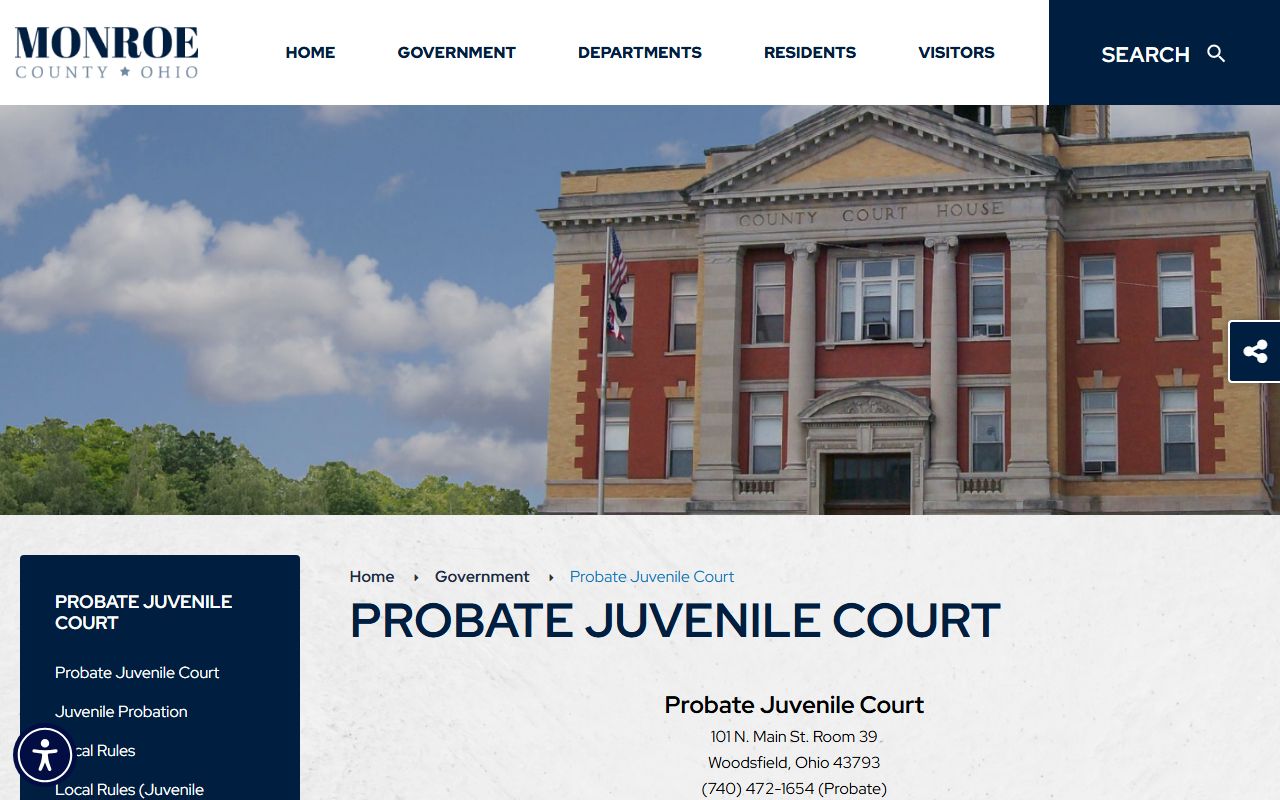 Monroe County Probate Juvenile Court website for probate court records