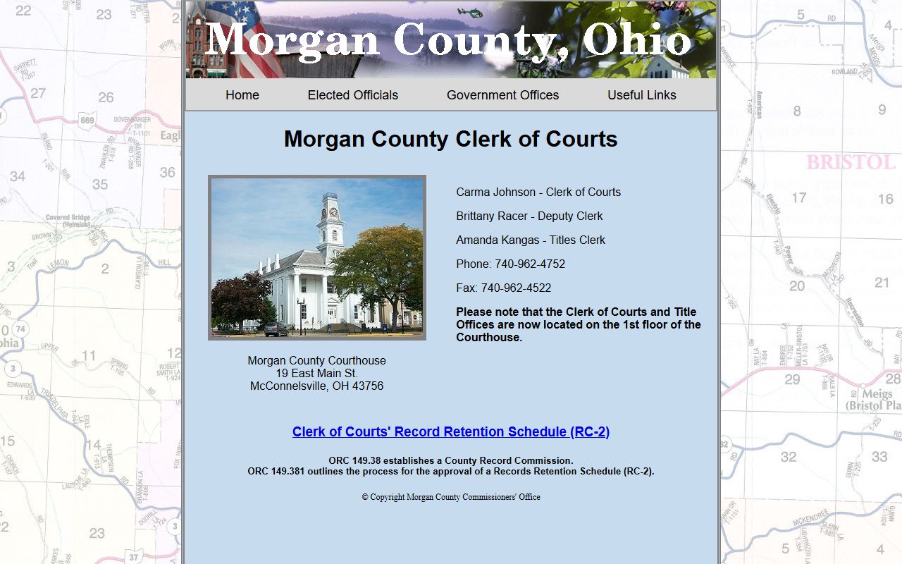Morgan County Clerk of Courts website for probate court records access