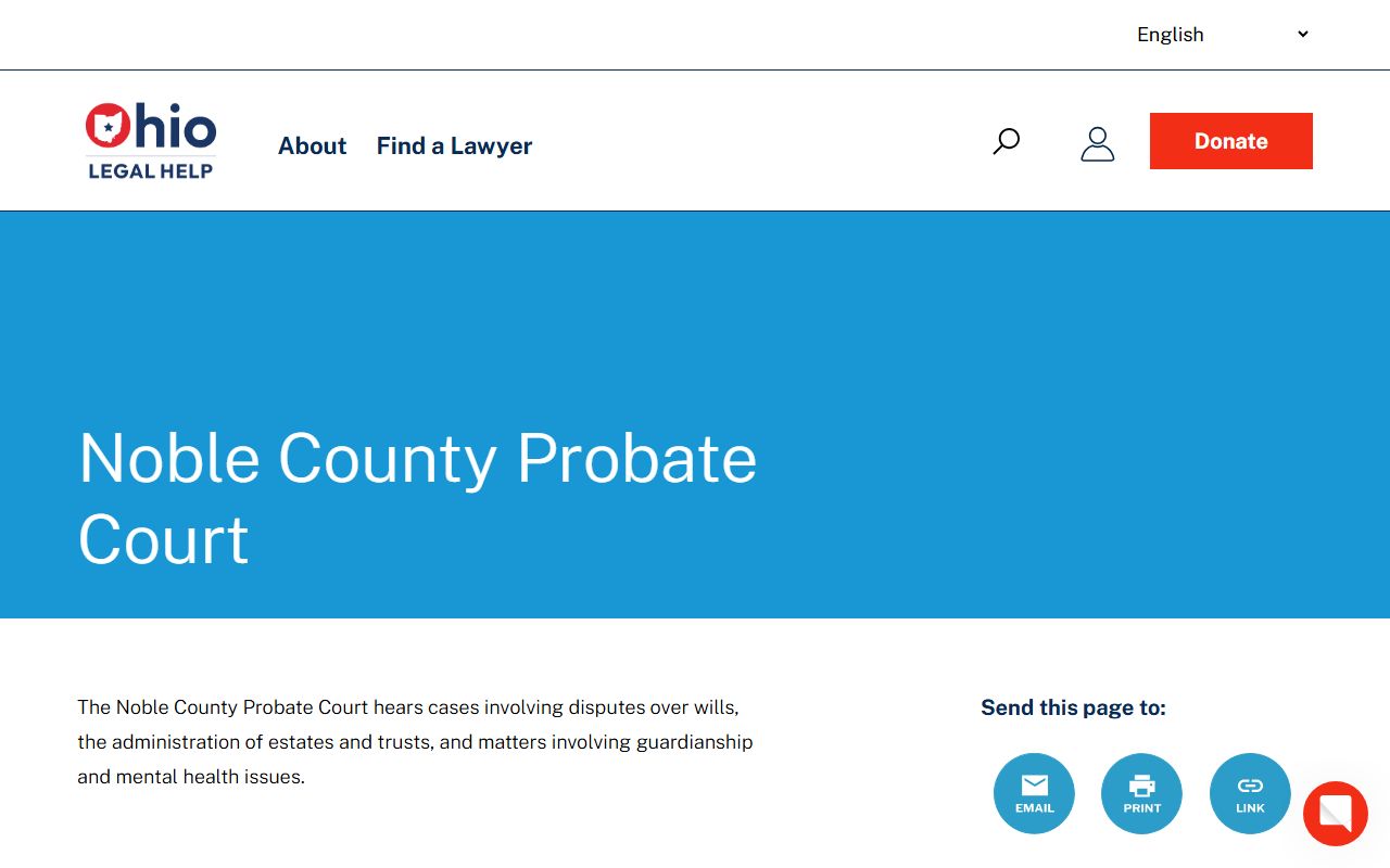 Ohio Legal Help Noble County probate court records resource