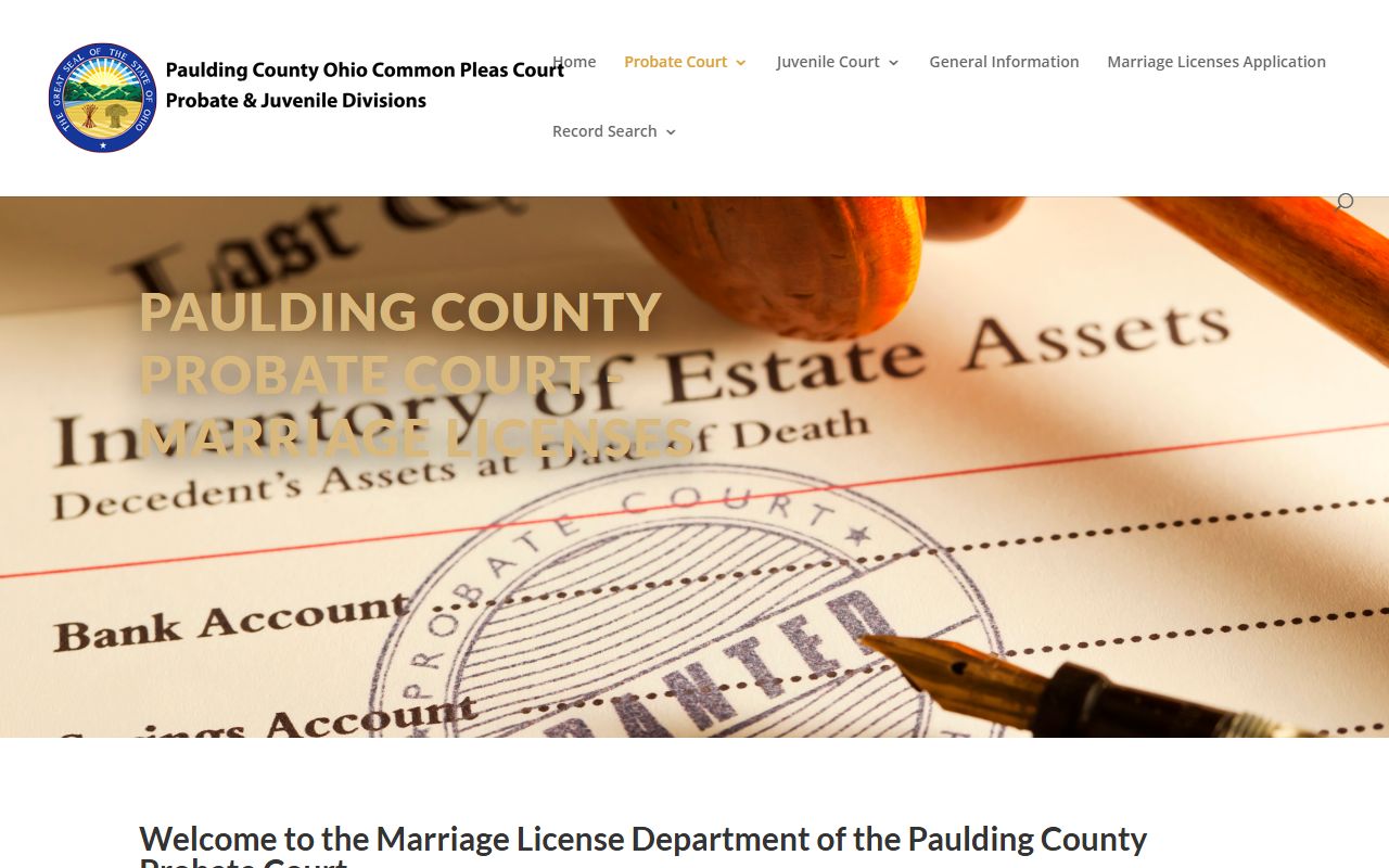 Paulding County marriage licenses probate court records