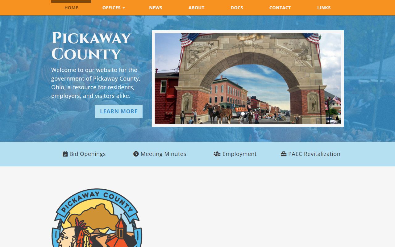 Pickaway County government website for probate court records