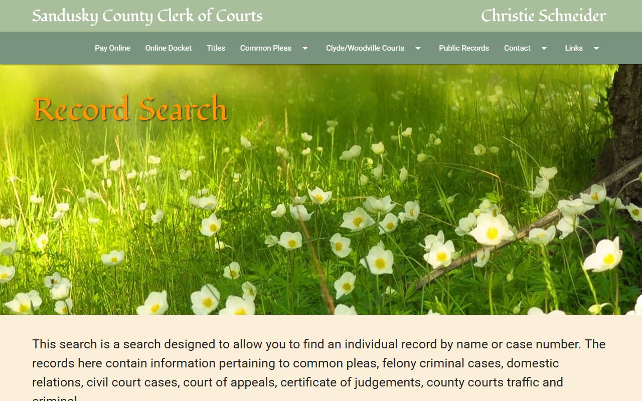 Sandusky County Clerk search for probate court records