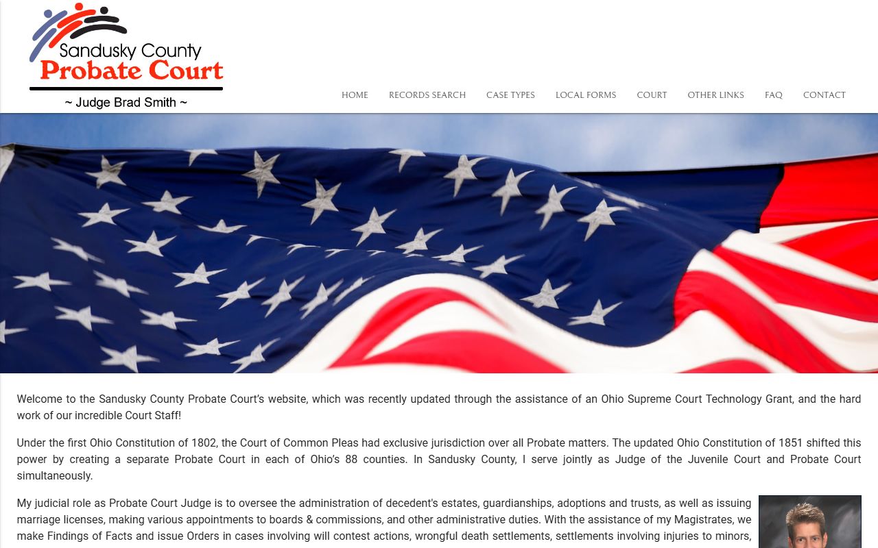 Sandusky County Probate Court website for court records
