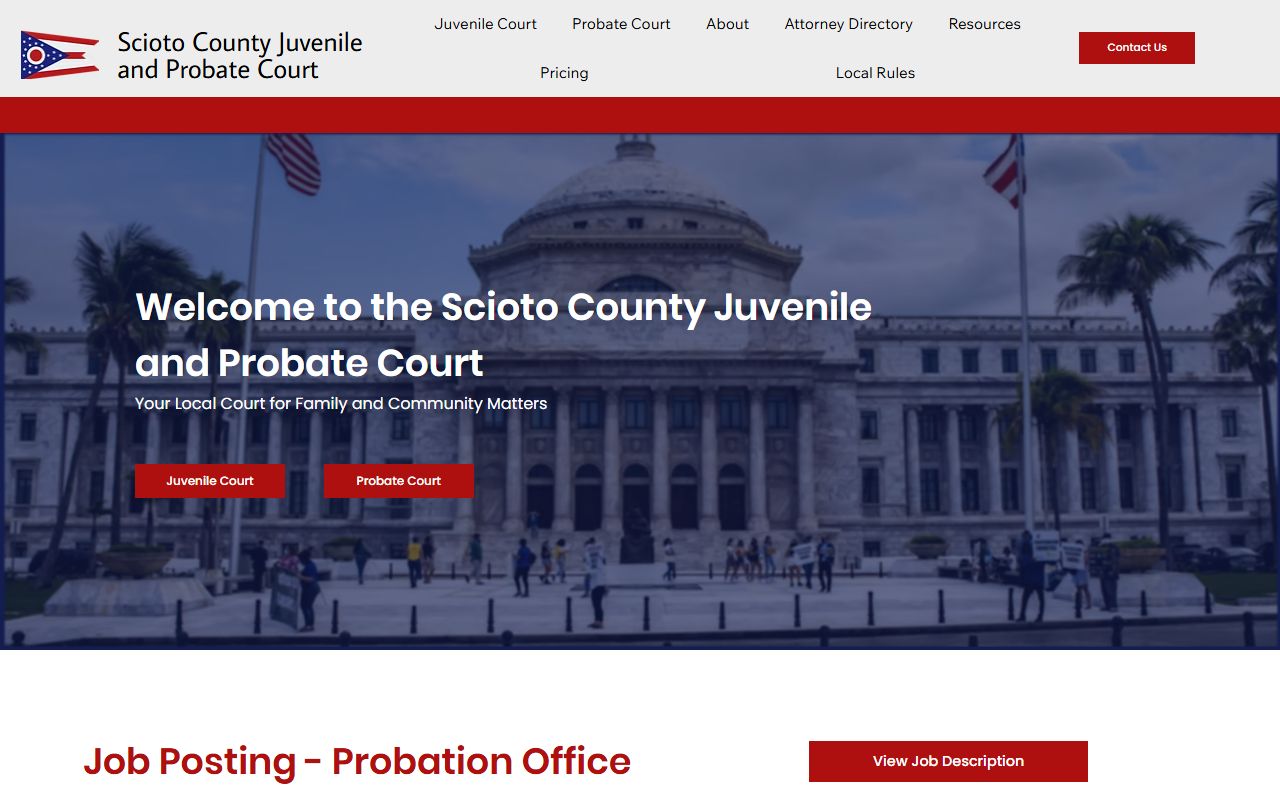 Scioto County Court website for probate court records