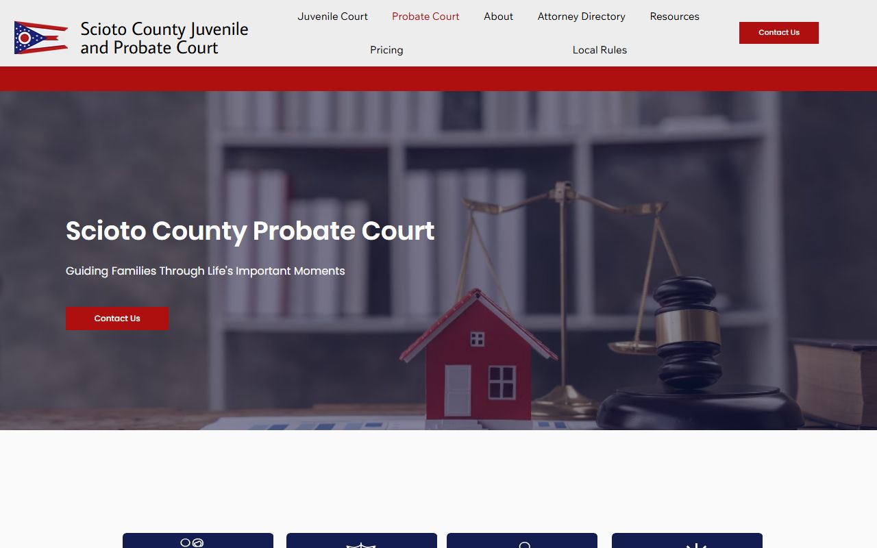 Scioto County Probate Court page for court records
