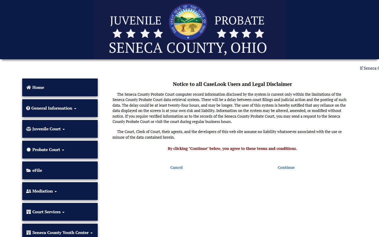 Seneca County record search for probate court records