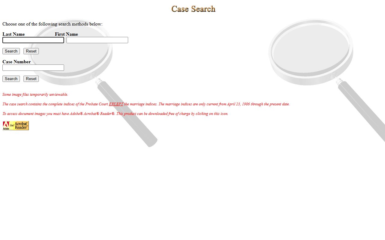 Stark County Probate Court case search for records