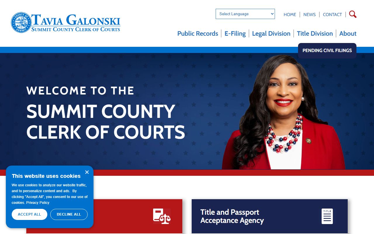 Summit County Clerk web portal for probate court records