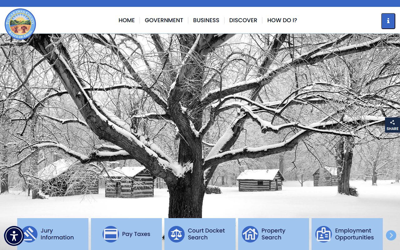 Tuscarawas County government website with links to probate court services